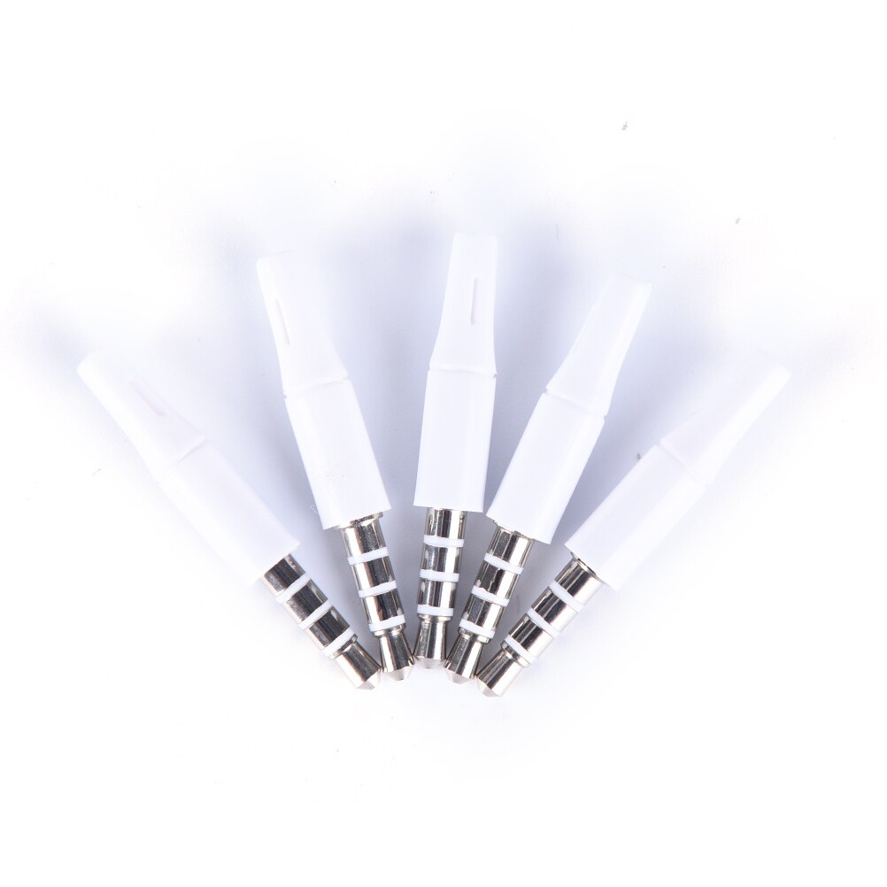 10 Pcs Wit En Zwart 3.5 Mm Stereo Headset Plug 4 Pole 3 Pole 3.5 Audio Plug Jack Adapter Connector Uitlaat 2.5 Mm: WHITE