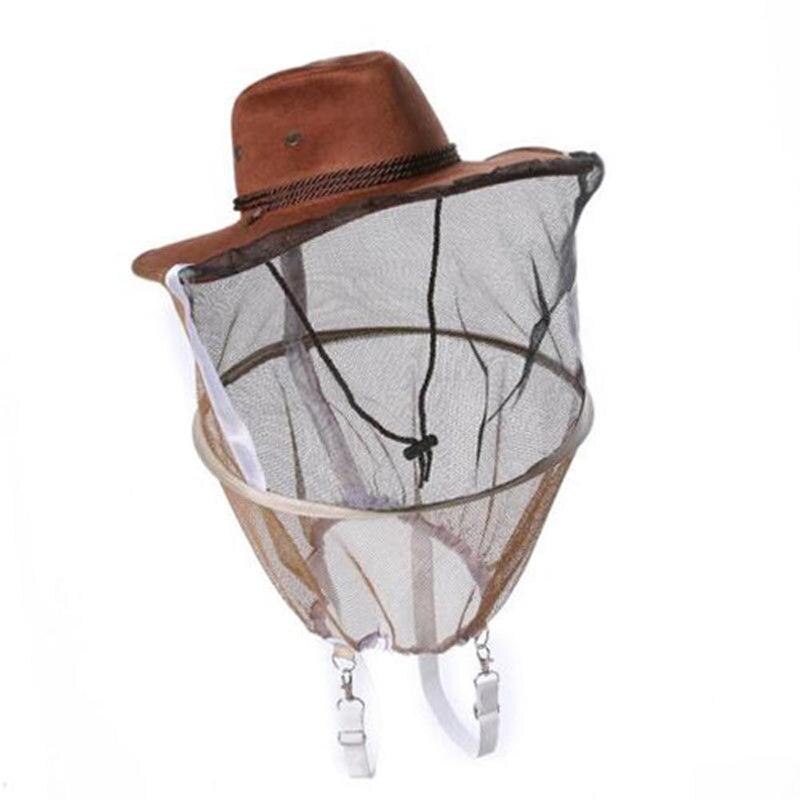 Sombrero de apicultura , sombrero de vaquero para apicultor, antiinsectos, Protector de red facial contra mosquitos, envoltura de abeja, velo con cuello completo, A6I3