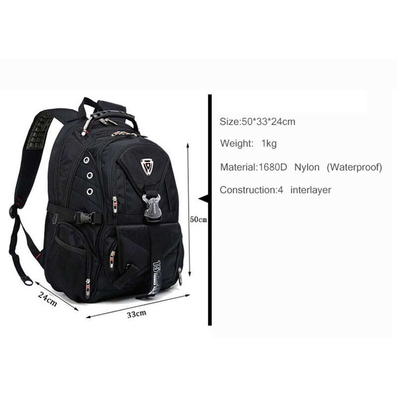 Swiss Multifunctional Travel laptop Backpack Men SchoolBags Students Business Rucksack 17 inch Computer bagpack waterproof