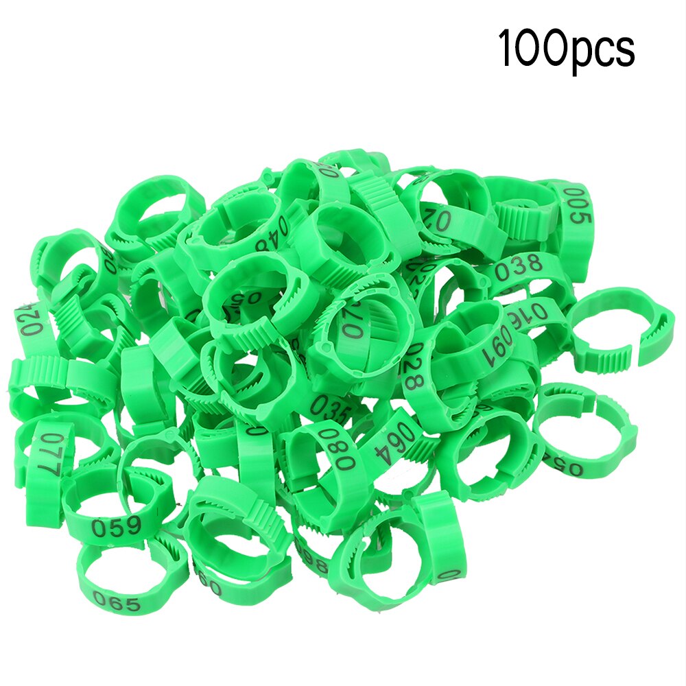 Chicken Rings 100pcs Adjustable Cock Leg Foot Ring Chickens Supplies Digital Label Buckle Ring For Duck Pigeon Random Color