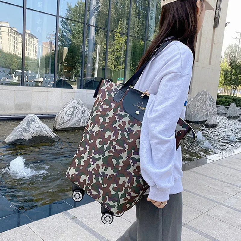 Faltbare Einkaufstaschen, Reise-rollen-Zugwagen, Trolly-Tasche mit Rädern, wiederverwendbarer Einkaufswagen, Lebensmittel-Organizer, Gemüsetasche