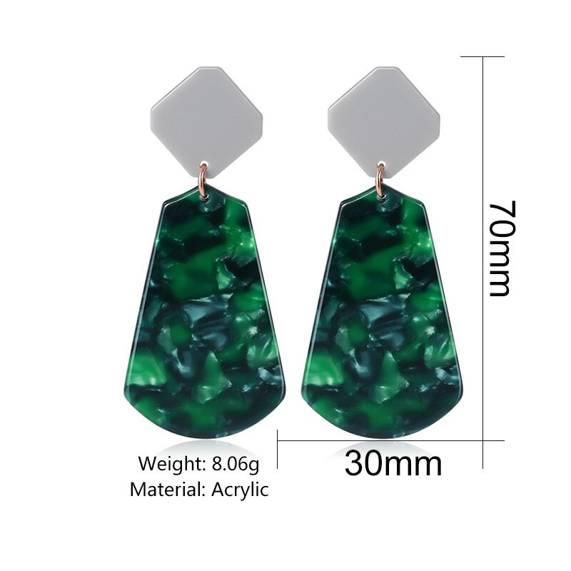 Acrylic Dangle Earrings for Women Statement Geometric Acetate Big Earring Summer Boho Women Party Jewelry