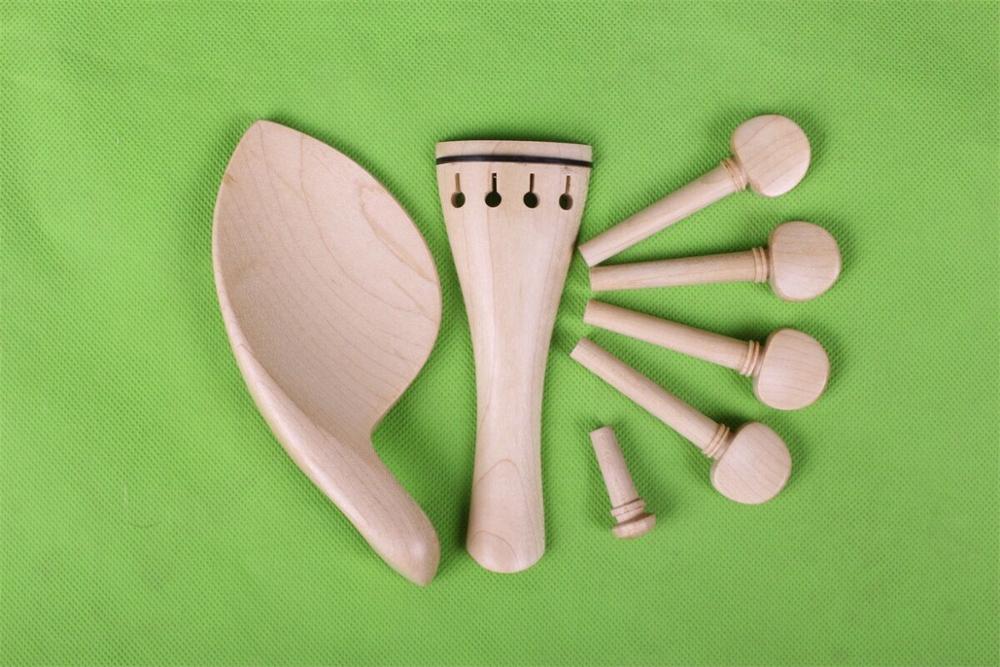 1Sets 4/4 Viool Onderdelen Natural Maple Wood Viool Accessoires Peg Staartstuk