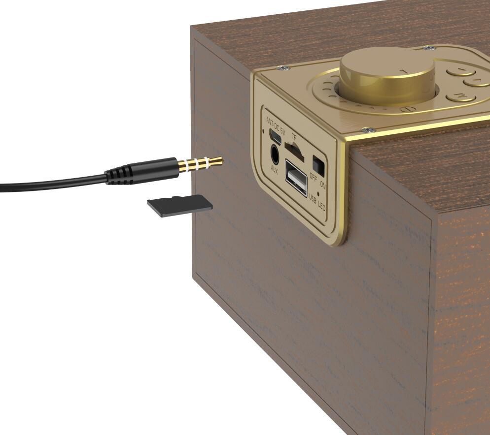 Bluetooth Speaker Retro Classic Wooden Super High Sound Boom Box Home Wireless Speaker Stand Furniture Desktop Sound Box