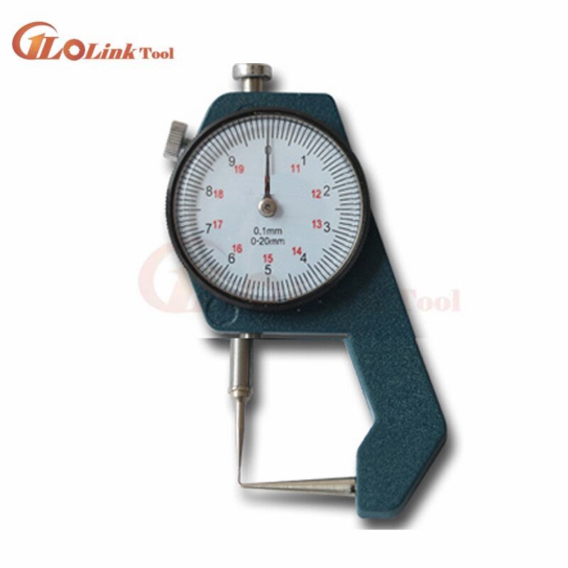 Jauge d'épaisseur à cadran, pointe incurvée 0-10mm/0-20mm pour tuyau creux ou jauge à Tube circulaire, outils de mesure: 0-20mm Curved Tip