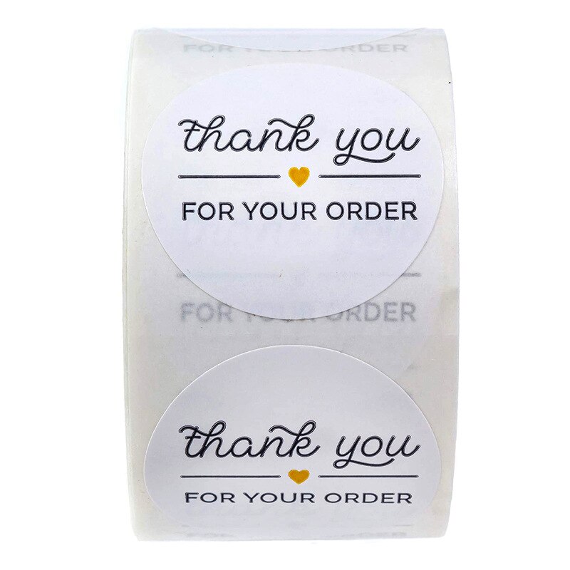1 inch Round black "THANK YOU FOR YOUR ORDER " Stickers seal labels 50pcs stickers scrapbooking for Package stationery sticker