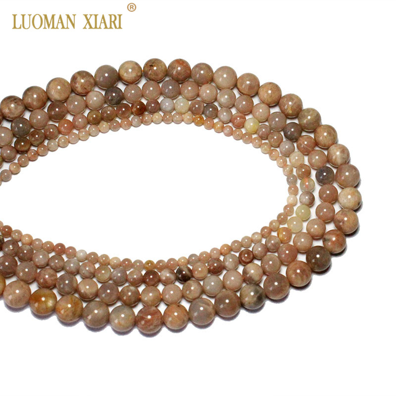 Fine AAA 100% Natural Sunstone Round Stone Beads For Jewelry Making DIY Bracelet Necklace 4/6/8/10 mm Strand 15''