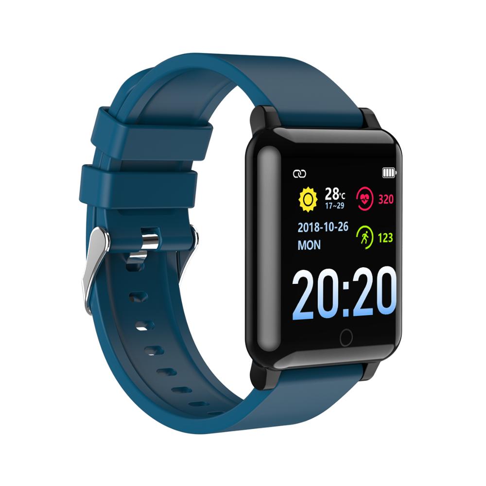 F54 Smart Horloge Body Temperatuur Meting Horloge 1.3 "Screen Vrouwen Mannen Smartwatch Hartslag Sleep Monitor Voor Android Ios: Blauw