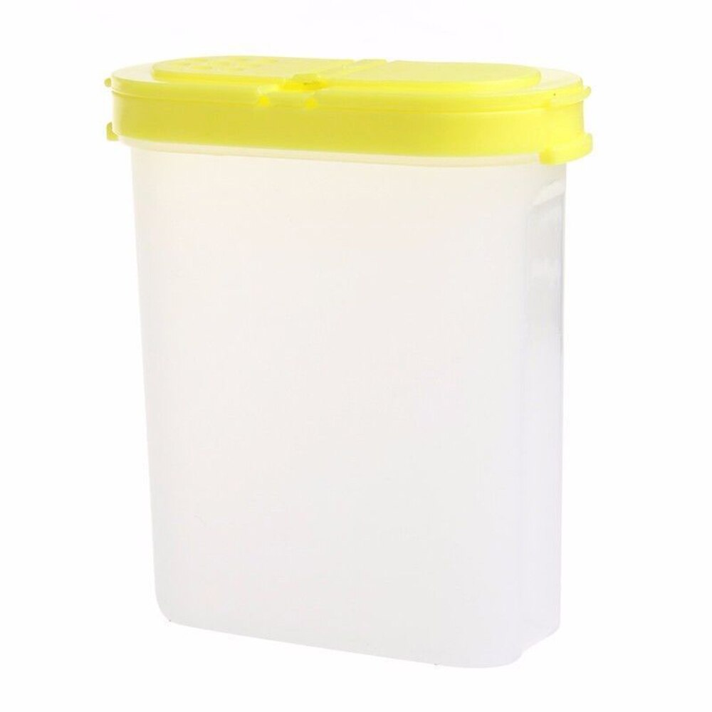 3 kleuren Duurzaam Plastic Keuken Kruiden Container Pot Spice Dozen Praktische suikerpot Dubbele Deksel Keuken gadgets: Yellow