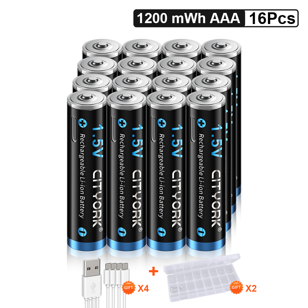 Reale Kapazität 1200mwh 1,5 v usb aaa Lithium-Akku aaa Lithium-Ionen-Akku + USB-Kabel niedrige Selbstentladung aaa Batterie: green