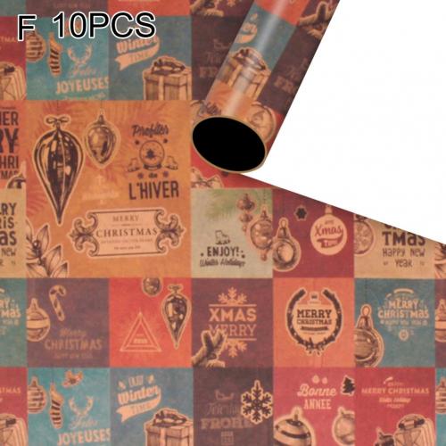 Papeles para envolver dulces, 8 estilos, 10 piezas, elementos de Navidad, prácticos, ecológicos para niños: F