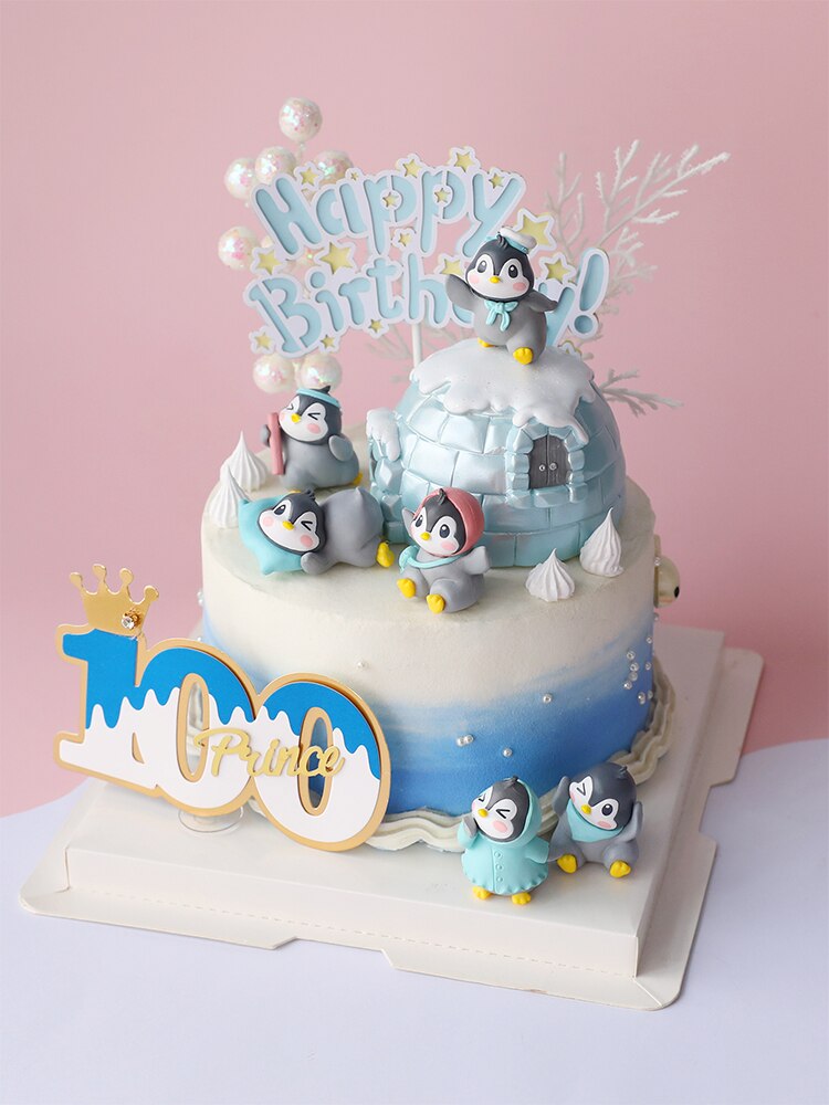 Sneeuwvlok pinguïns decoratie iglo jongen meisje ster taart toppers voor kinderen verjaardagsfeestje benodigdheden valentijn bakken zoet