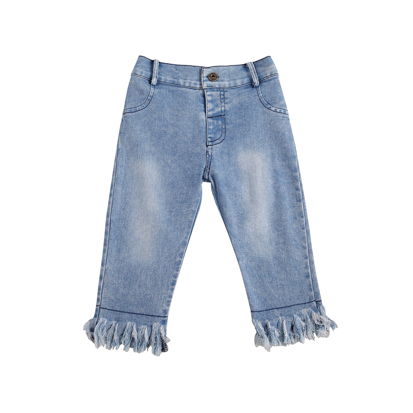 Meisje Broek, Comfortabele Elastische Omzoomd Jeans Kinderen Broek Voor Verjaardagsfeestje Fotografie: 2 / 12m