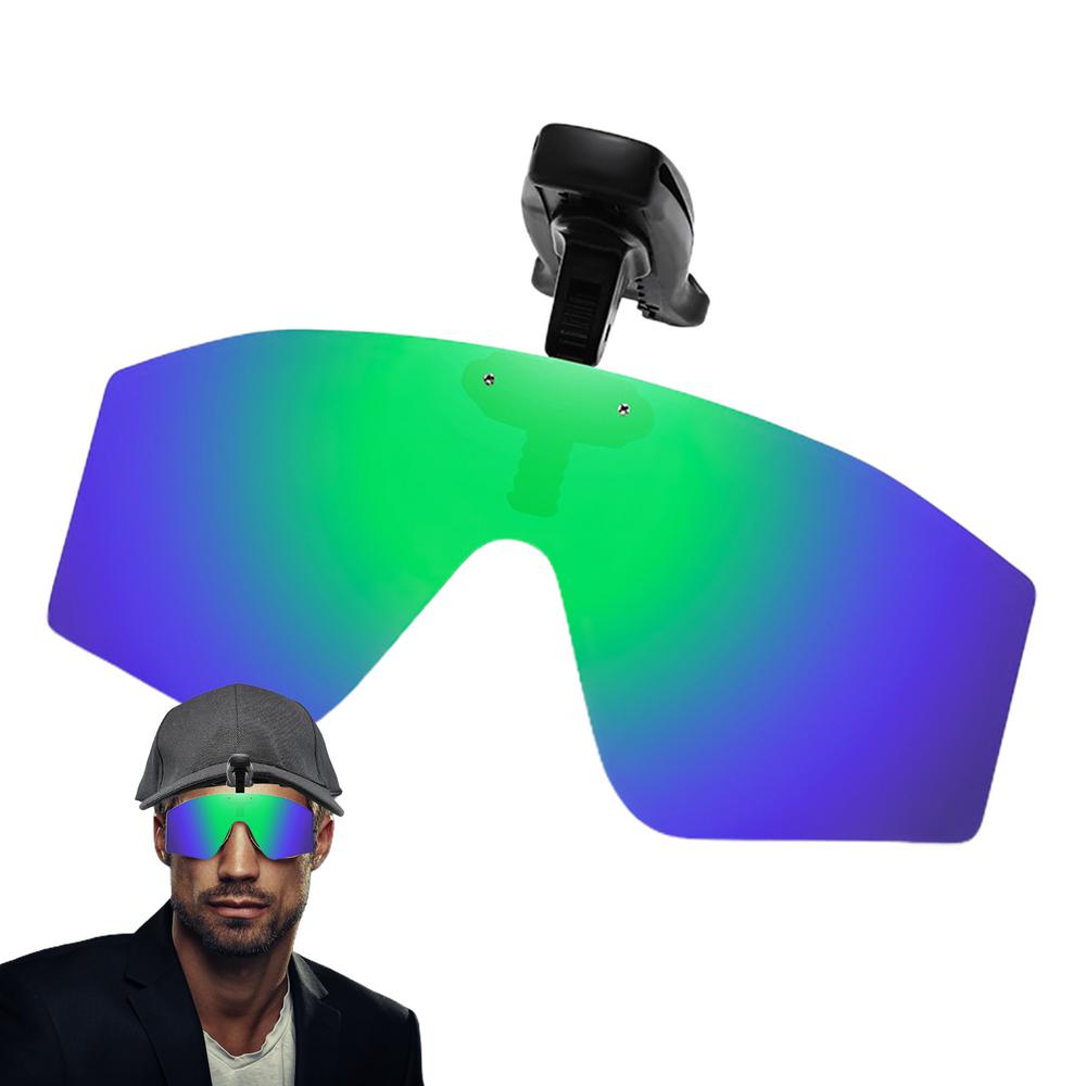 Clip auf Sonnenbrille über Brille Vision polarisierte Hütte Visier Clips Hütte Clip auf verstellbare Sonnenbrille Herren Sonnenbrille zum Angeln: Grün