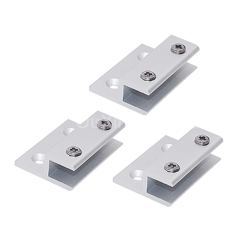 4PCS Aluminum Alloy Glass Acrylic Mirror Clip Wall Mount Holder Bathroom Glass Clamp H Shaped Brackets Silver for 3-12mm GF833