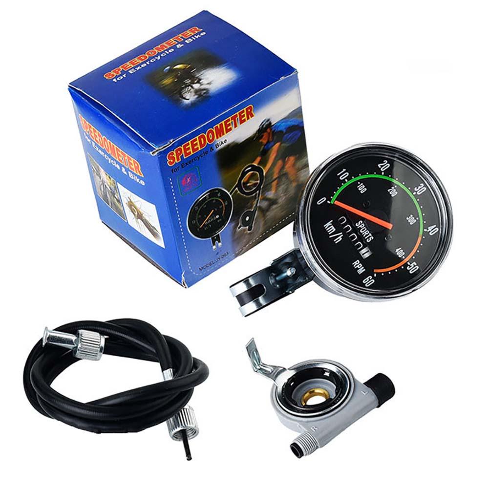 Mechanical Speedometer Universal Classical Bike Cycling Odometer Milometer Waterproof Bicycle Tachometer Gauge forExercycle Bike: Default Title