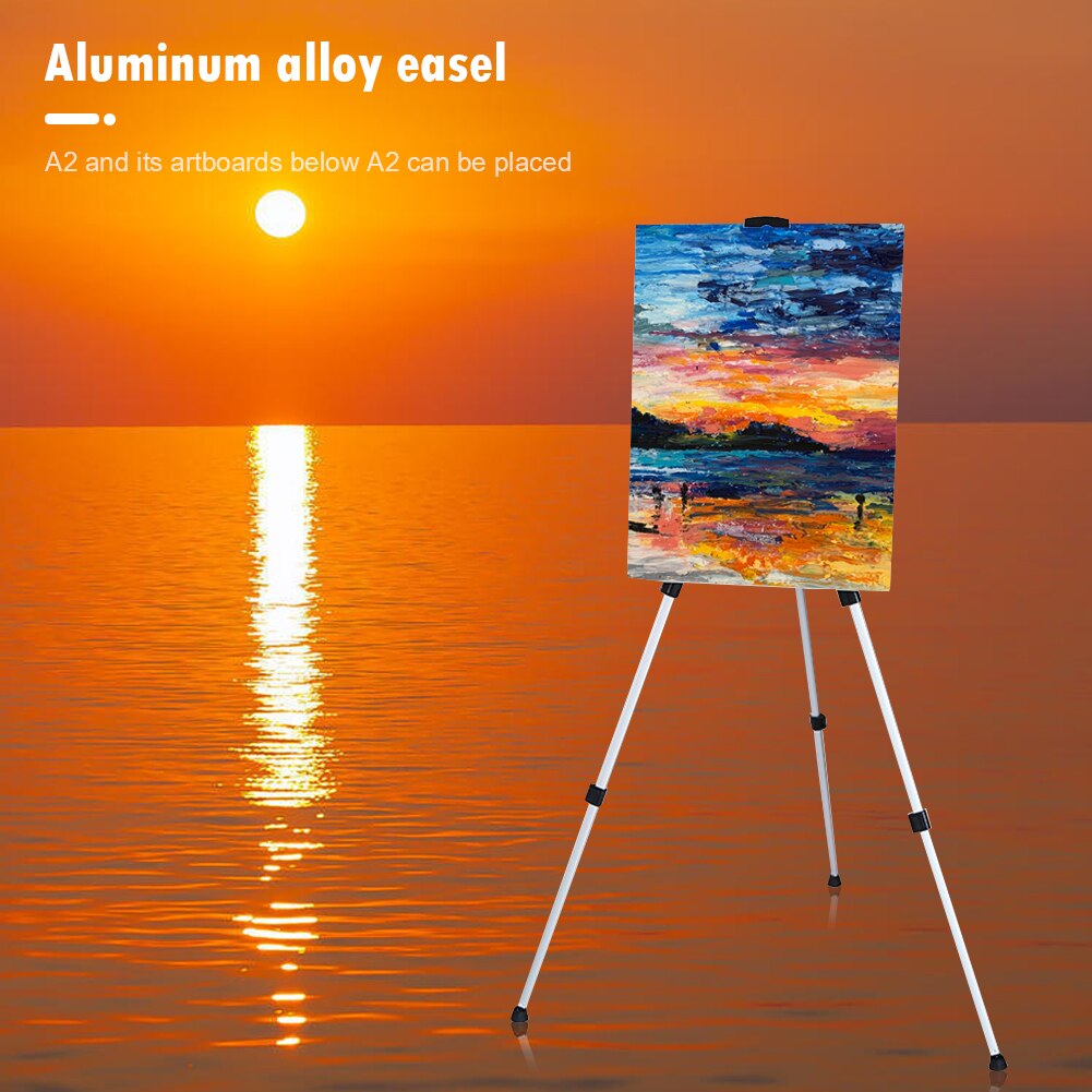 1.6m Tripod Display Rack Telescopic Folding Portable Travel Painting Easel Shelf for Outdoor Travelling Decoration