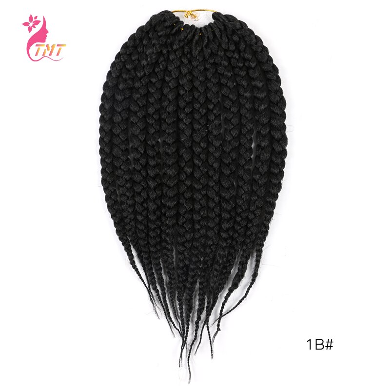 Tmt Gehaakte Vlechten Haar Korte Doos Vlechten 14 ''Synthetische Twist Vlechten Hair Extensions Bordeaux Haak Doos Vlechten 12 Strengen: 1B