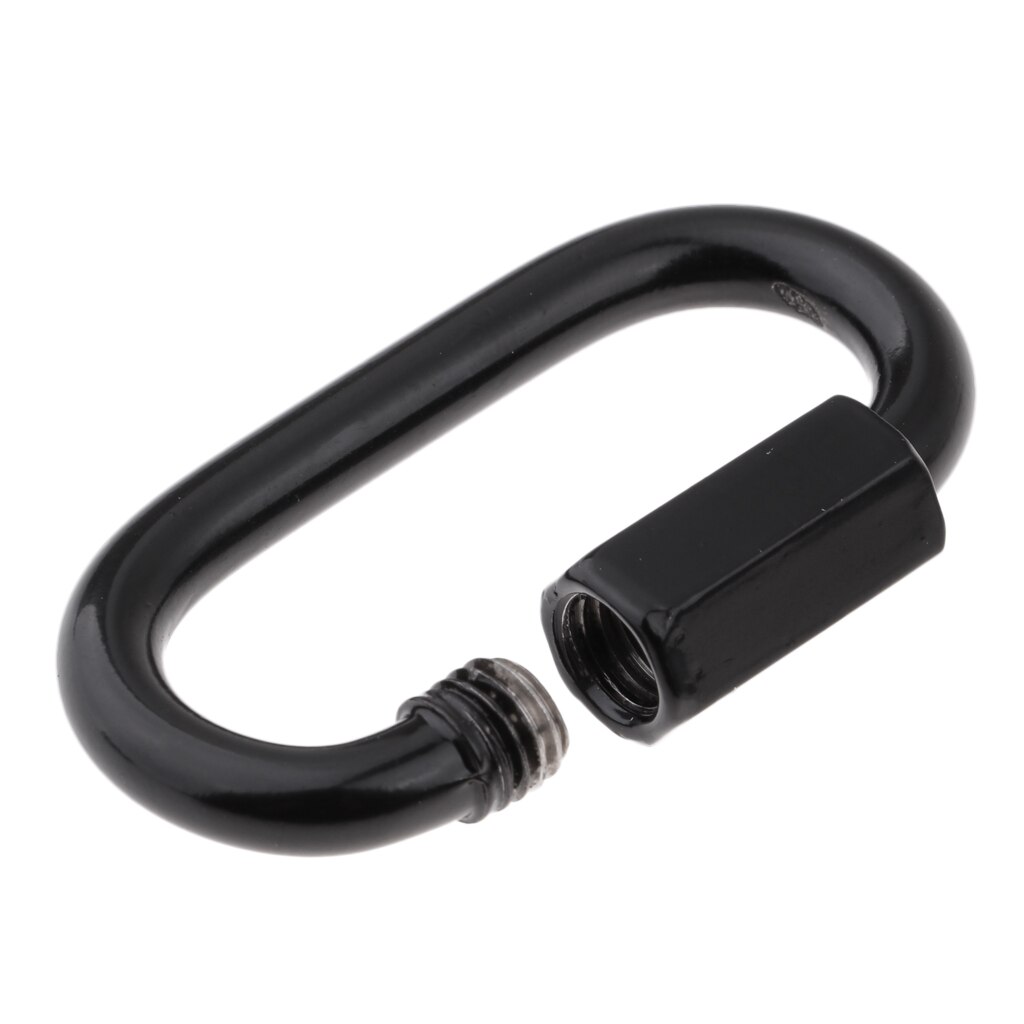 Stainless Steel D Shape Locking Carabiner Quick Link Chain Connector Keychain Buckle