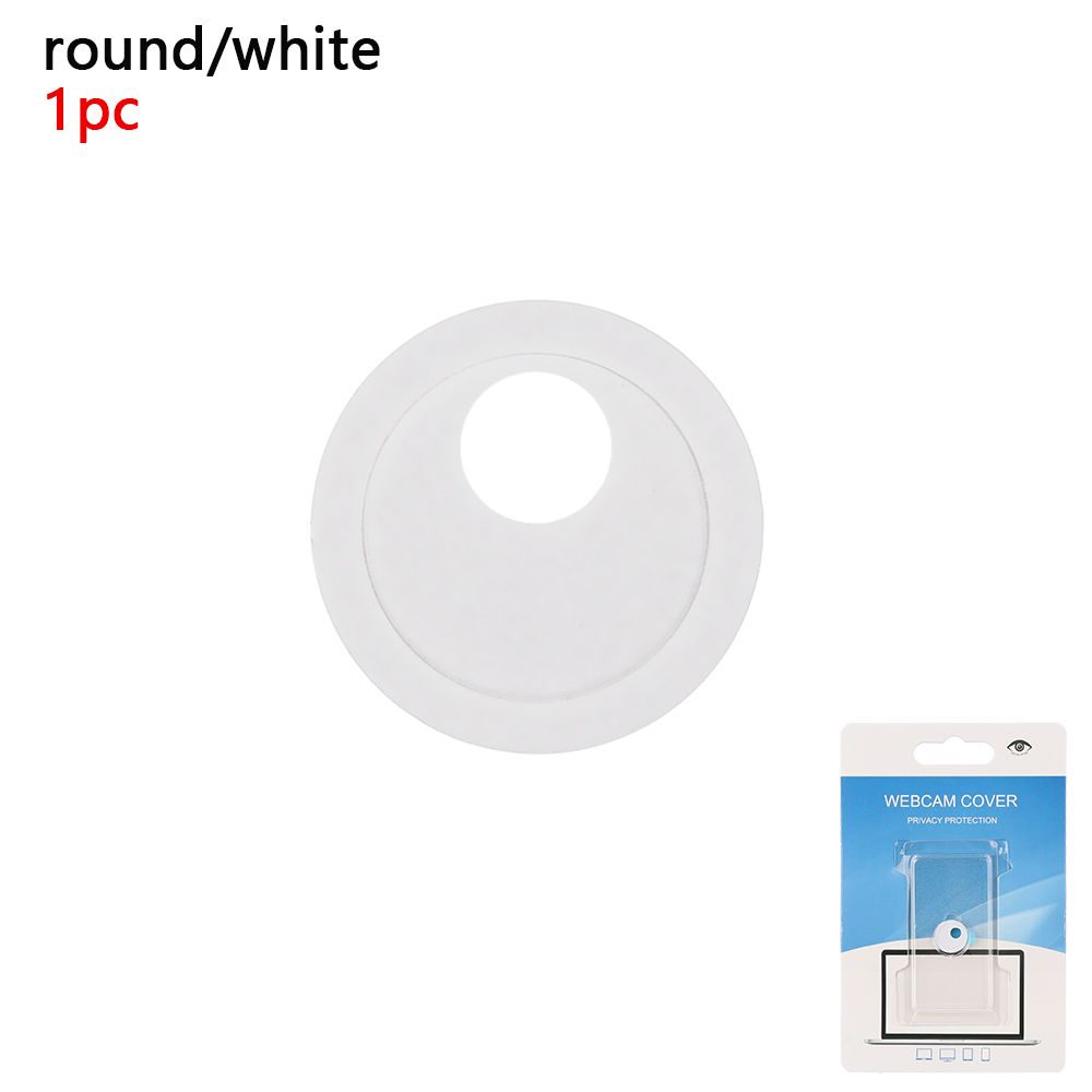 Universal Plastic WebCam Cover Shutter Magnet Slider Camera Cover for IPhone Laptop Mobile Phone Len Privacy Stickers: White 1pc round