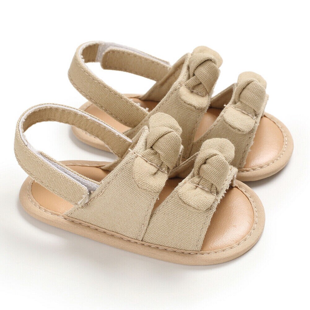 Baby Baby Meisje Zachte Zool Sandalen Schoenen 0-12Month Peuter Zomer Schoenen Boog-Knoop Sandaal: Apricot / 12