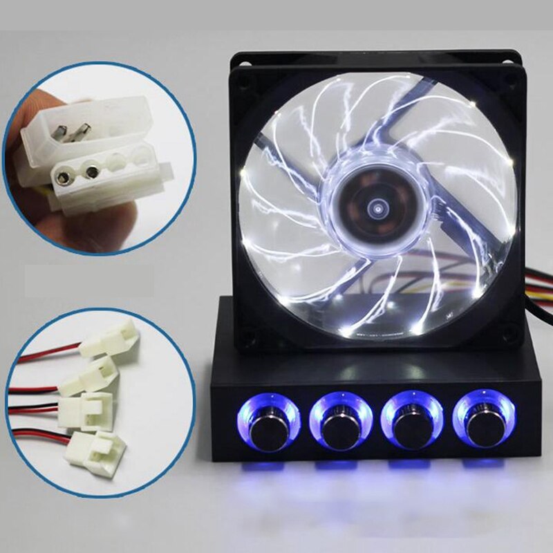 3.5Inch Pc Hdd Cpu 4 Kanaals Fan Speed Controller Led Koeling Voorpaneel Voor Computer Fans