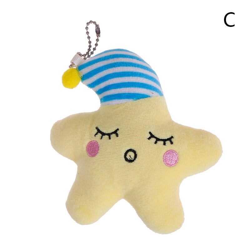 1PC dessin animé étoile lune soleil blanc nuage peluche pendentif doux jouets en peluche pour Bbay: C