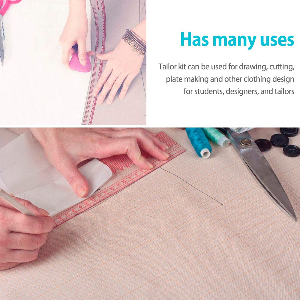 5/6/7Pcs Set Sewing Ruler Tailor Measuring Kit Quilting Curved Sewing Drawing Template Rulers Yardstick Sleeve Arm Cutting Tools