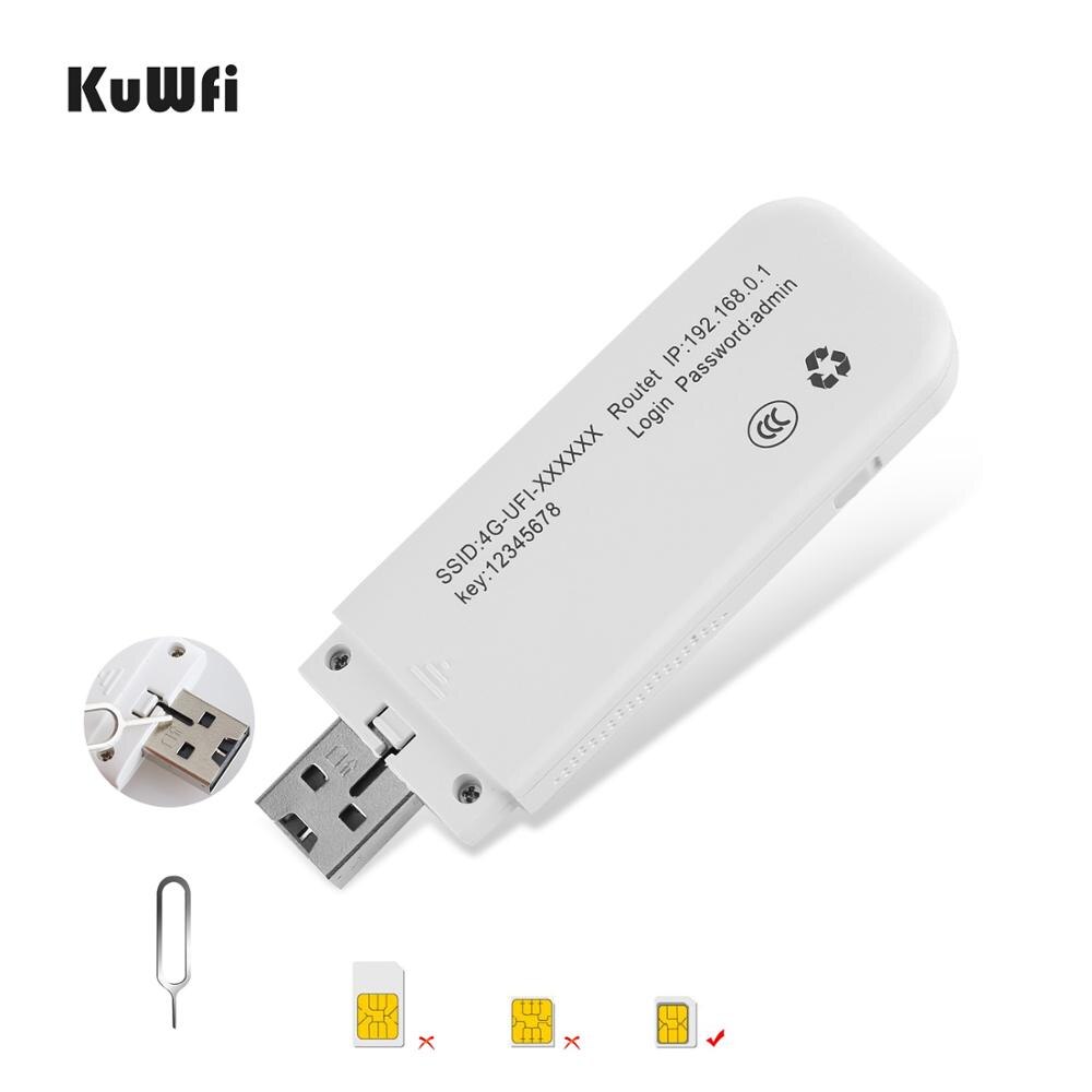 Kuwfi 4G Lte Usb Modem Kat 4 150Mbps Netwerk 3G/4G Usb Dongle Universele Unlocked 4G Sim Wifi Adapter Met TS9 Interface