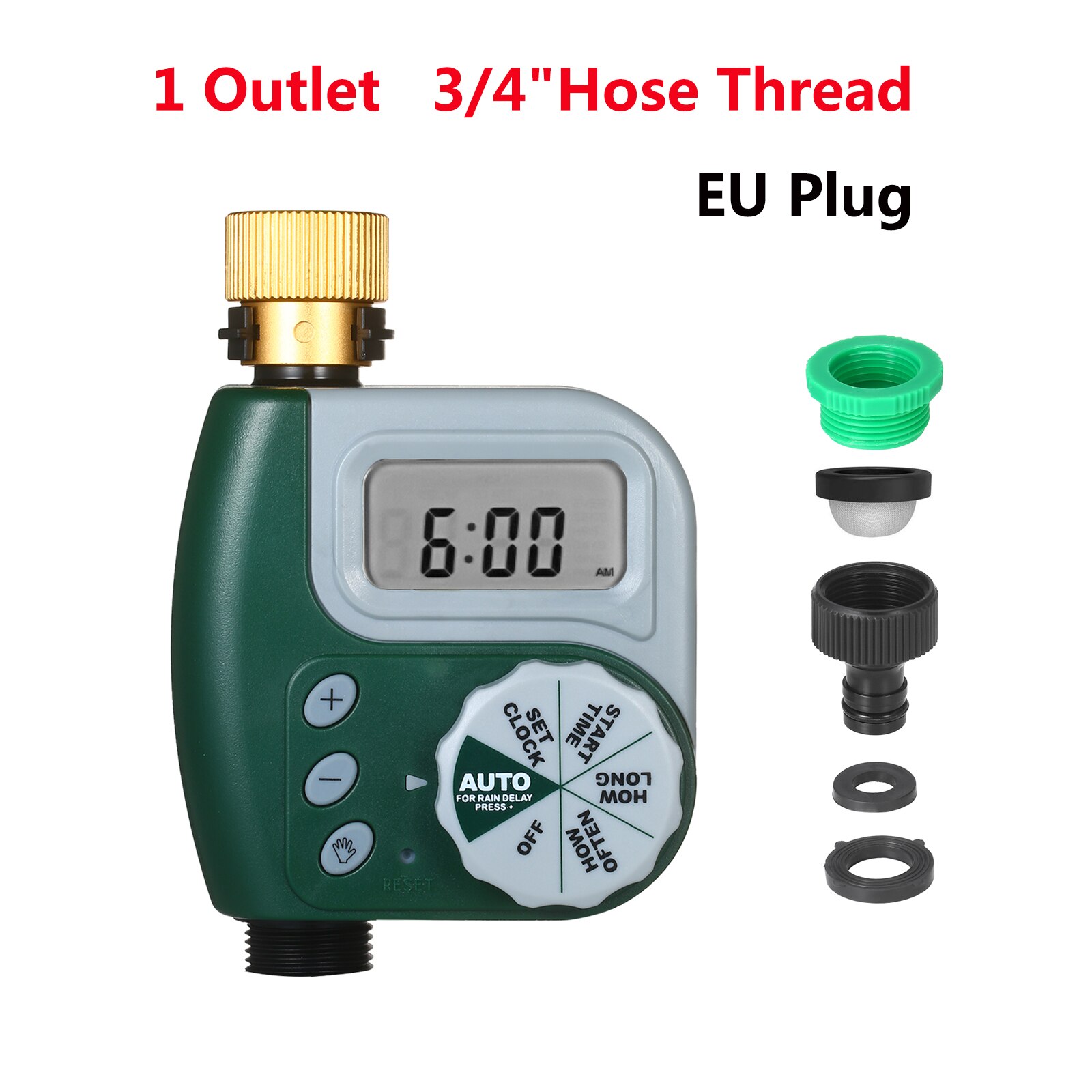 Programmierbare BT Wasser Timer Schlauch Wasserhahn Timer Outdoor-Batterie Betrieben Wasser Flow Meter Automatische Bewässerung Sprinkler System: Set 3 EU Plug