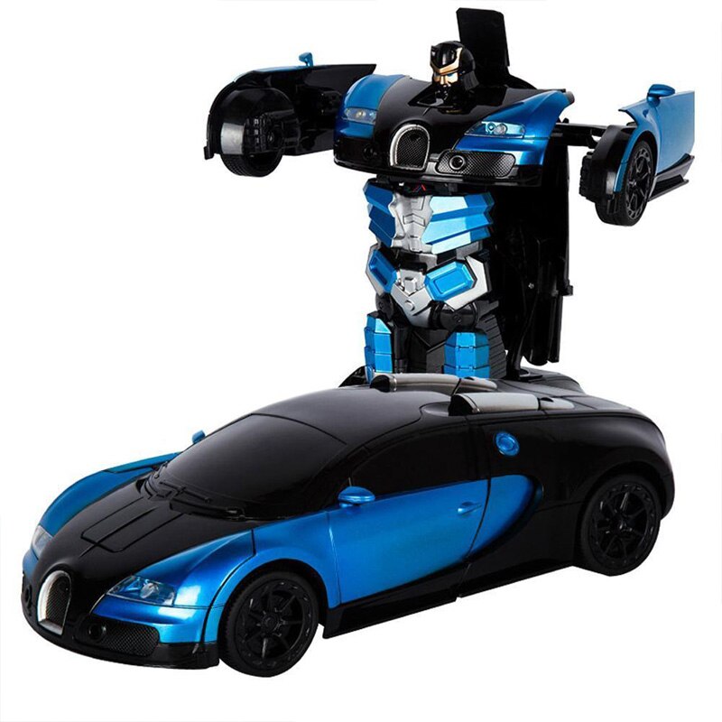 2,4g Transforming Bugatti Induktion Verformung RC Autos RC Fernbedienung Verformung Auto In Licht Elektrische Roboter Spielzeug: Blue