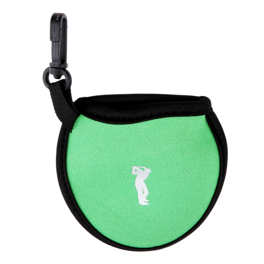 Bolsas portátiles de neopreno para pelotas de Golf, soporte de tee de Golf, bolsa de almacenamiento con Clip de cintura pequeña, soporte de hasta 2 pelotas para accesorios de entrenamiento: Green