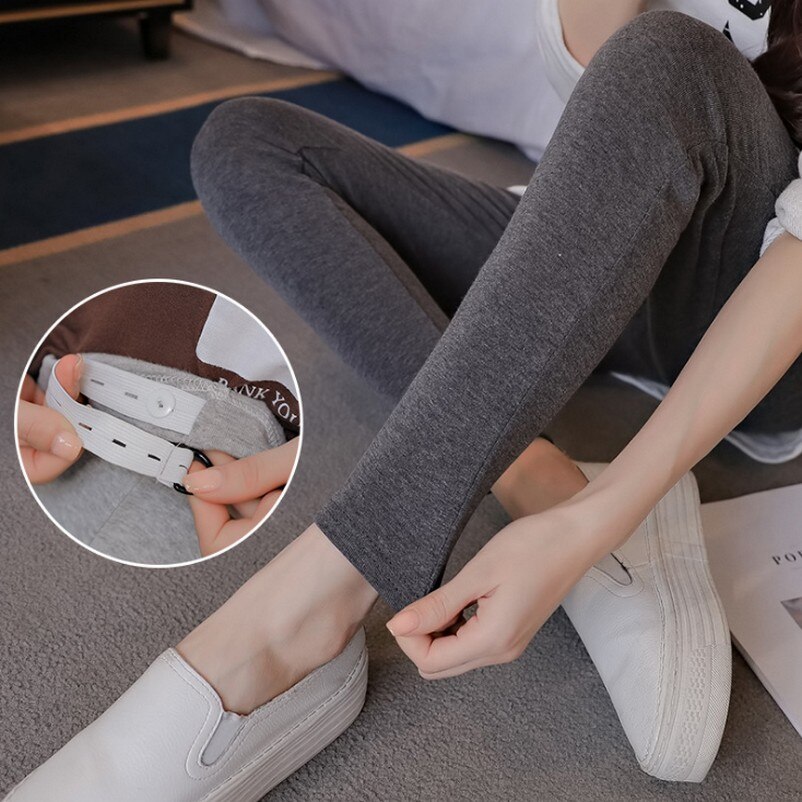 Maternity Pants Comfortable Elastic Casual Maternity Trousers Solid Color Thin Trousers Pregnant Capris Britches Knitted Legging