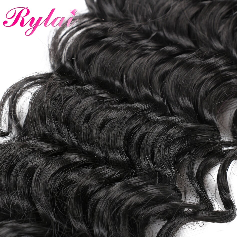 Wave Curly Synthtic Deep Wave Hair Extensions For Women Full Heat Clip Ins Wave Hair Extension Hairpiece By RYLAI