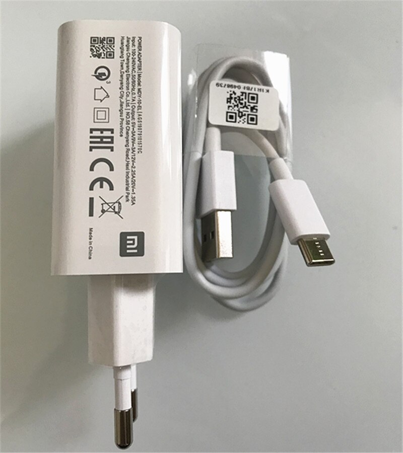 XIAOMI Mi 9 QC4.0 27W Usb Fast Charger Quick Turbo Charge Adapter Type C Cable for Mi CC9 Pro 9T Pro Max 3 Redmi K20 Note7 8 Pro: EU and Type c Cable