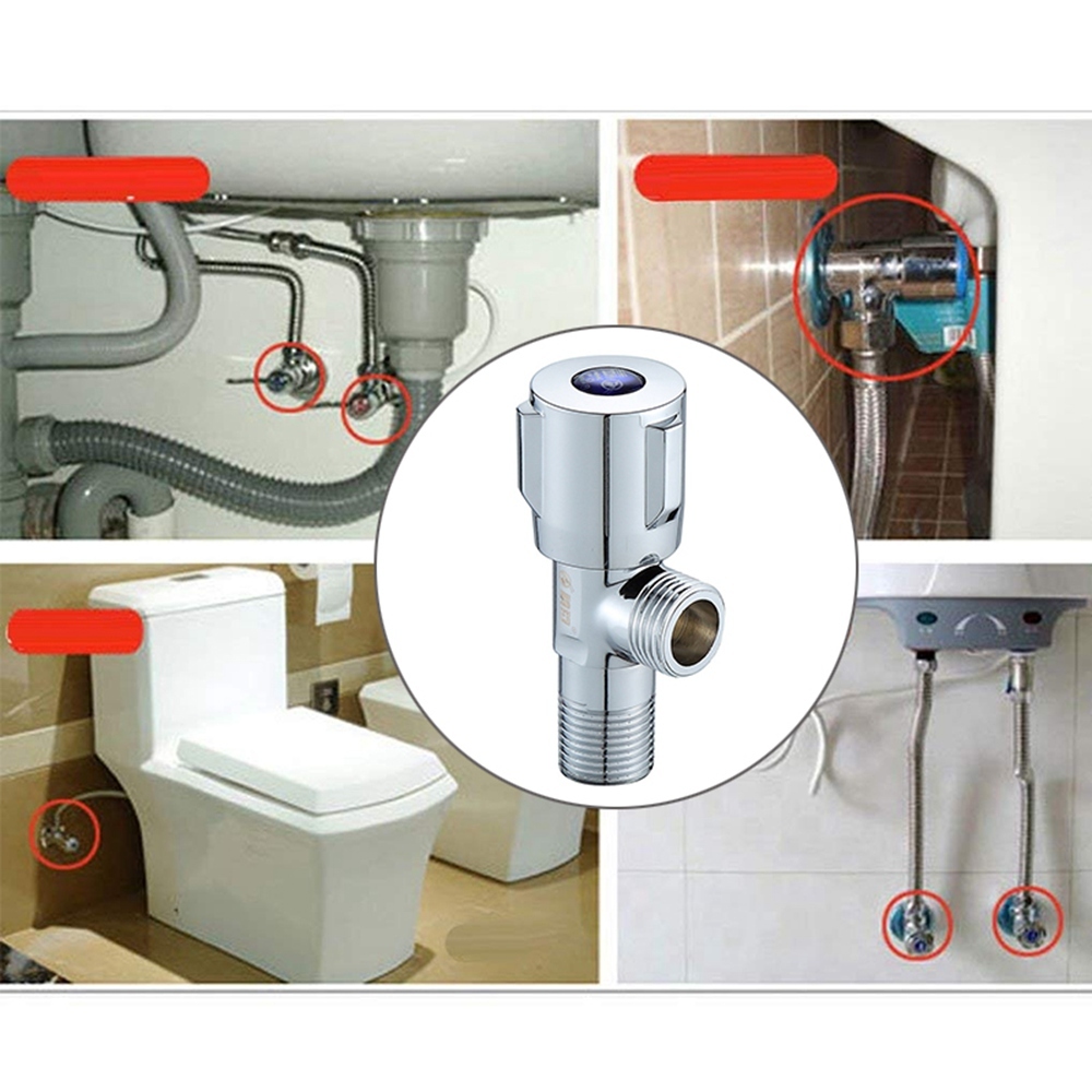 1/2" male Brass Chrome Bathroom&Kitchen Angle Stop Valve Filling valves and cold THREE WAY VALVE