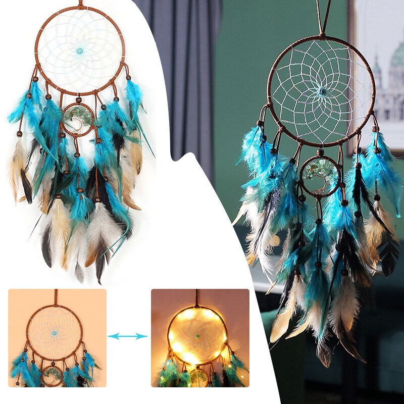 Original apanhador de sonhos com ou sem luz decorações de penas pendurado arte presentes para amigos criativo presentes do dia dos namorados
