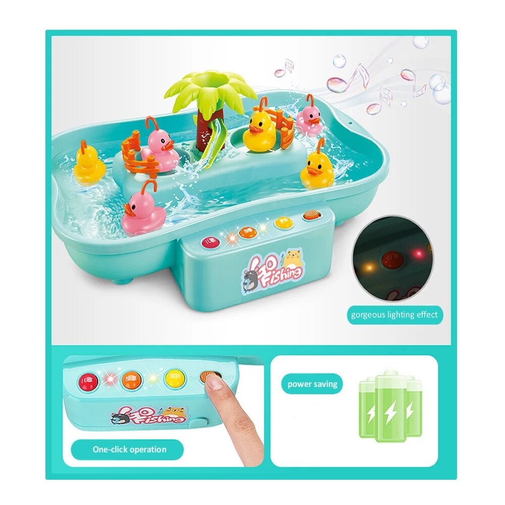 Children's Educational Fishing Toy Water Electric Rotating Magnet Summer Playing Water Interactive Game Toy Set Outdoor Toy