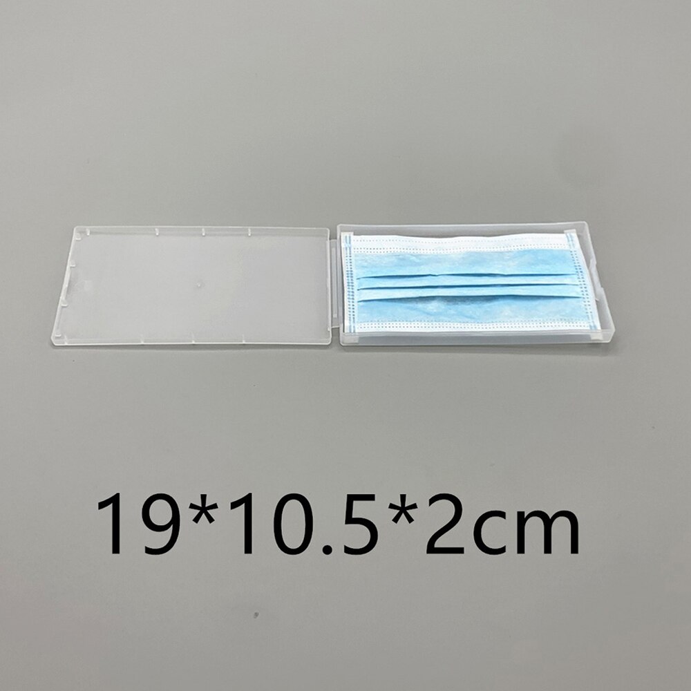 1pc kannettavaa kertakäyttöistä kasvonaamaria säilytyssäiliö suojaa terveydelle turvallista maskin säilytyslaatikkoa pölytiivis maskikotelo: 19 x 10.5 x 2cm