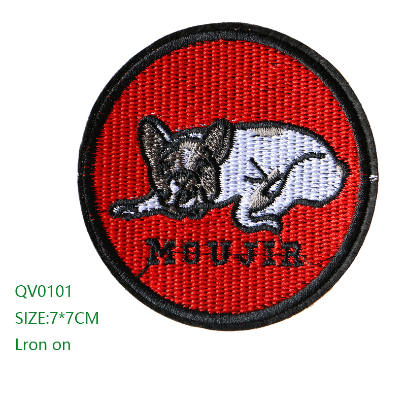 Leuke Hond, Kat, smiley Ronde Icoon Geborduurde Ijzer Op Patches Voor Kleding Diy Strepen Kleding Patchwork Sticker Custom Badges: QV0101