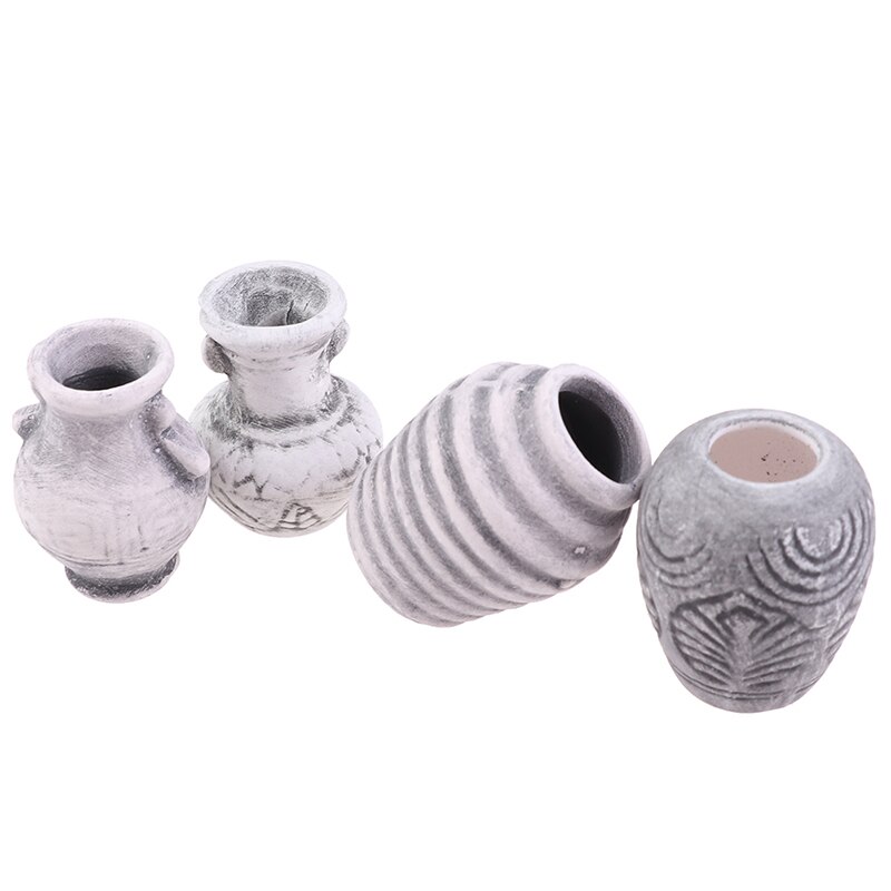 4pcs Beautiful Dollhouse Decor For Child Kids Miniature Toys 4pcs/Set Mini Retro Exquisite Ceramic Porcelain Vase~