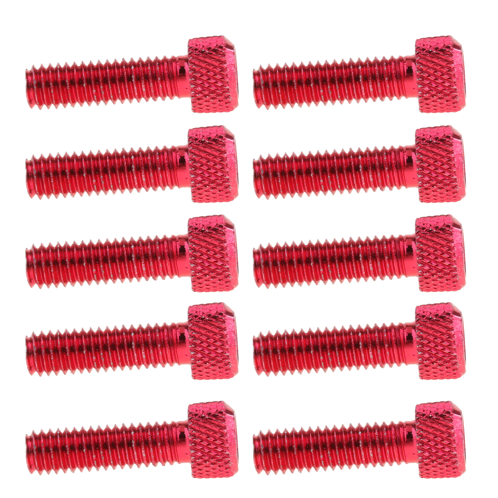 10pcs Hex Socket Cap Head Screw Bolt Aluminum Alloy Red M6 X 20mm
