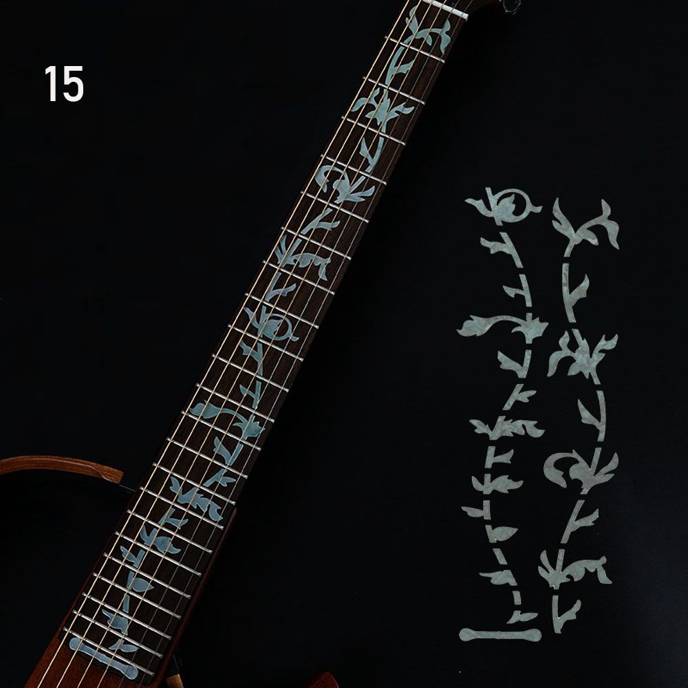 Instrument Decoraties Elektrische Gitaar Onderdelen Ultra Dunne Stickers Cross Inlay Stickers Toets Sticker Guitarra Accessoires: green