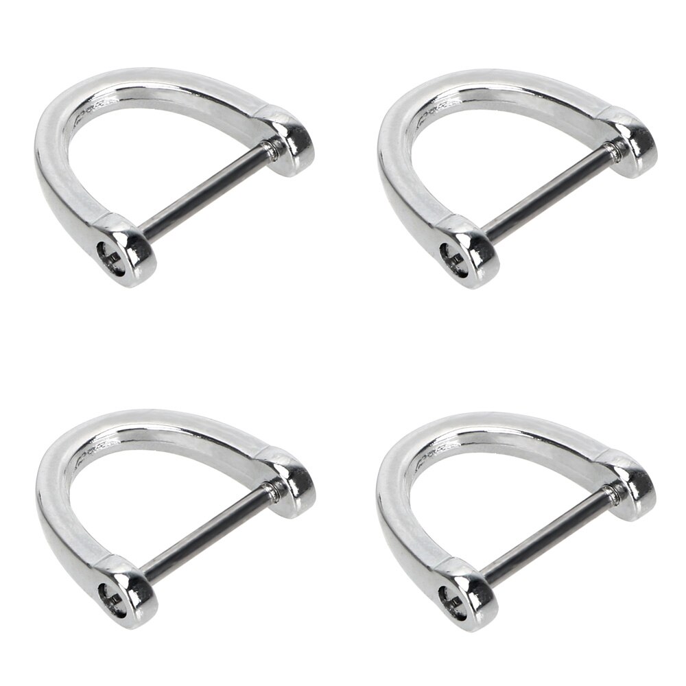 YOSOLO Thick Rod Car Keychain Metal Key Rings Interior Accessories Classic Key Ring D Shape Horseshoe Key Holder: 4pc Silver