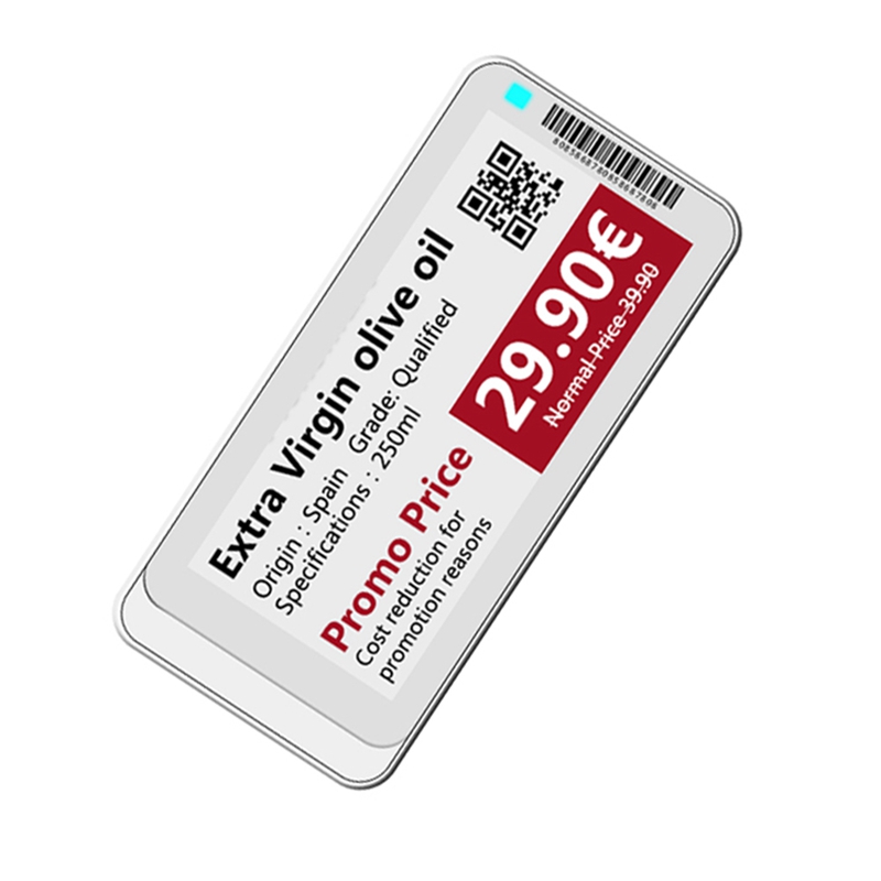 2.9 Inch Eink Scherm Prijskaartje Prijs Display Plank Label Bluetooth Controle Unified Product Informatie Waterdicht