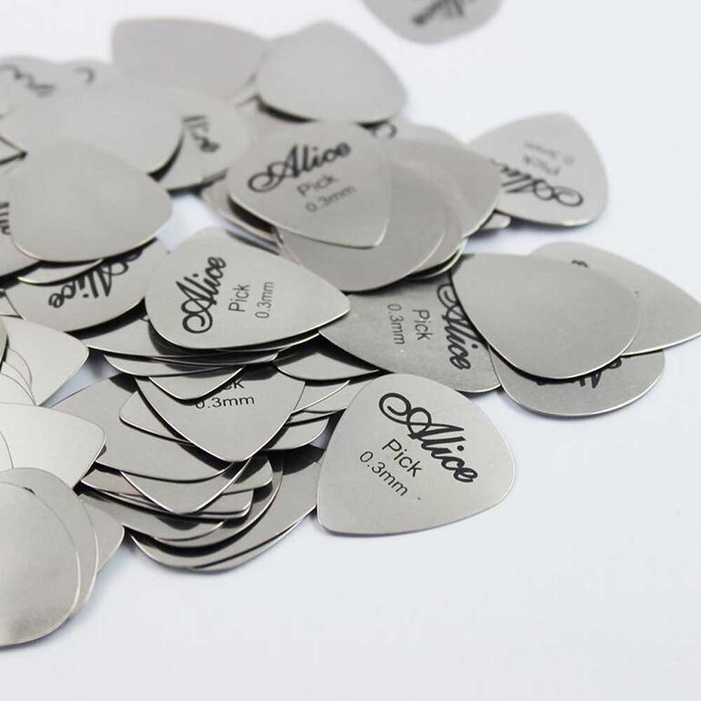 5PCS Guitar Picks Plectrum 0.3mm Alice Stainless Steel Metal Guitar Picks Plectrum Guitar Picks