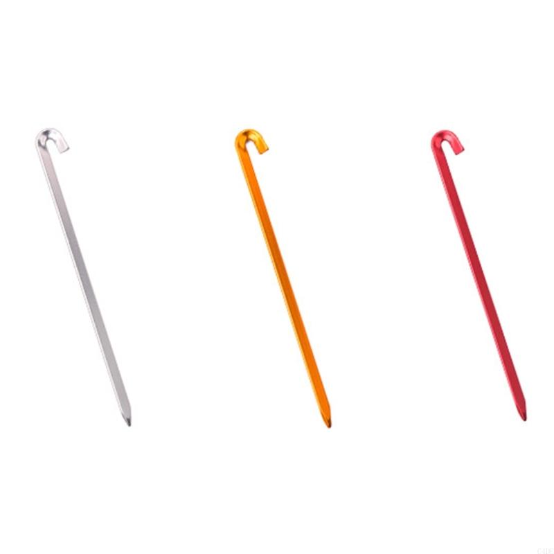 C4DE Long Tent Peg Aluminum Alloy Tent Stakes Peg Camping Tent Hook Ground Anchors Outdoor Canopy Stake Camping Accessories