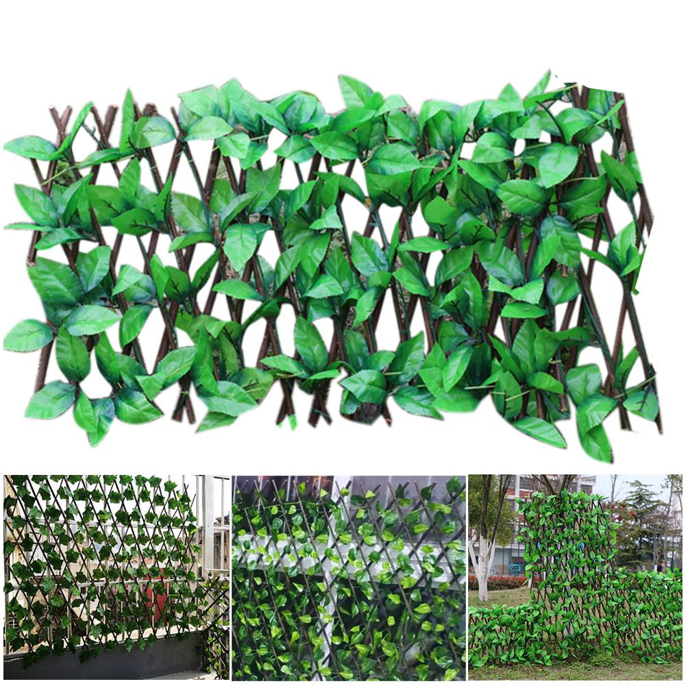 Garden Fence Retractable Artificial Garden Plant Fence UV Protected Privacy Fence Screen For Backyard Home Decor Greenery Wall