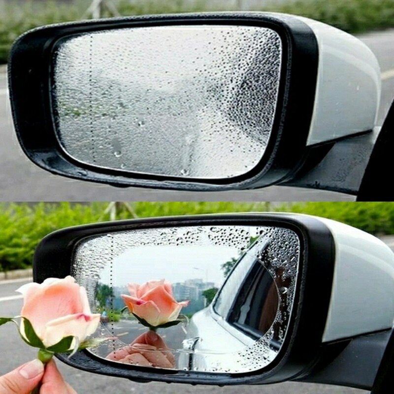 2 stk bil bakspejl beskyttende film anti-tåge vindue klar regntæt bakspejl beskyttende blød film auto tilbehør