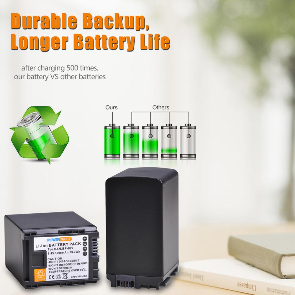 3200mAh BP-827 BP 827 Battery for Canon XA10 HG20 HG21 LEGRIA HF M300 M306 M400 M406 G10 G25 S100 S200 S21 M32 HFG20